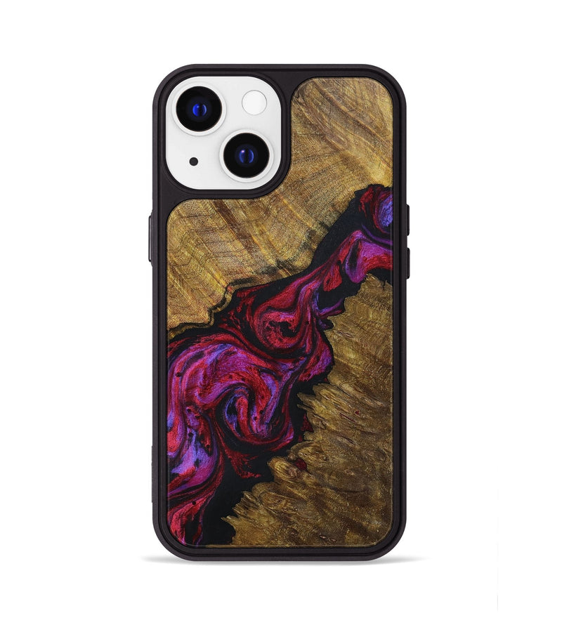 iPhone 13 Wood+Resin Phone Case - Preston (Red, 696545)