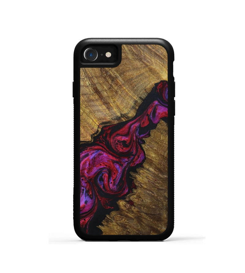 iPhone SE Wood+Resin Phone Case - Preston (Red, 696545)