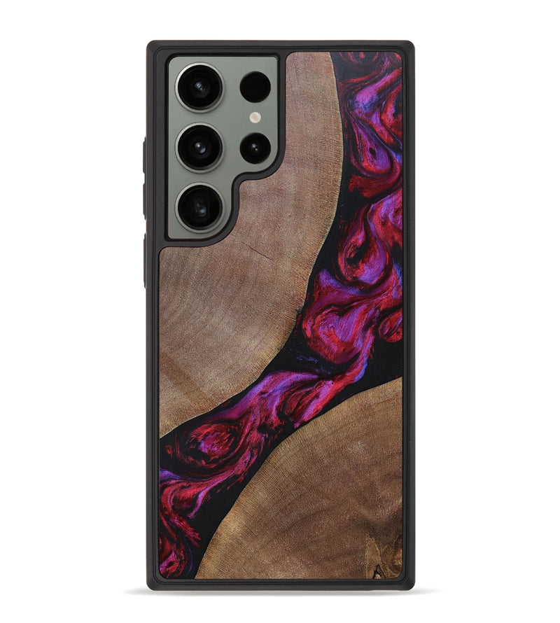 Galaxy S23 Ultra Wood+Resin Phone Case - Joshua (Red, 696552)
