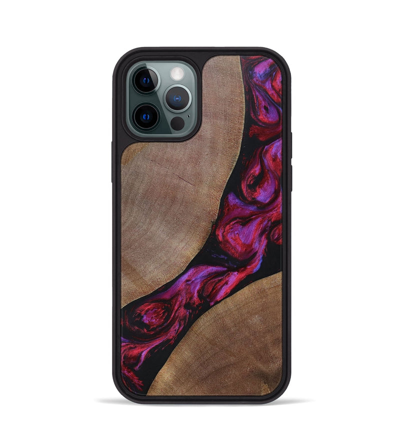 iPhone 12 Pro Wood+Resin Phone Case - Joshua (Red, 696552)