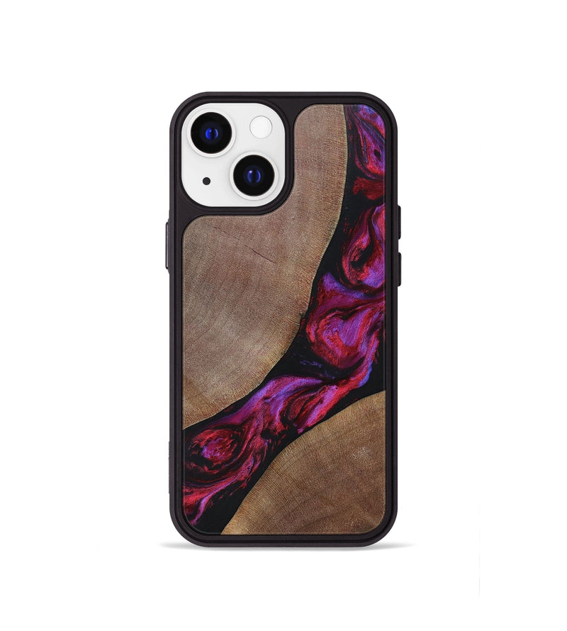 iPhone 13 mini Wood+Resin Phone Case - Joshua (Red, 696552)