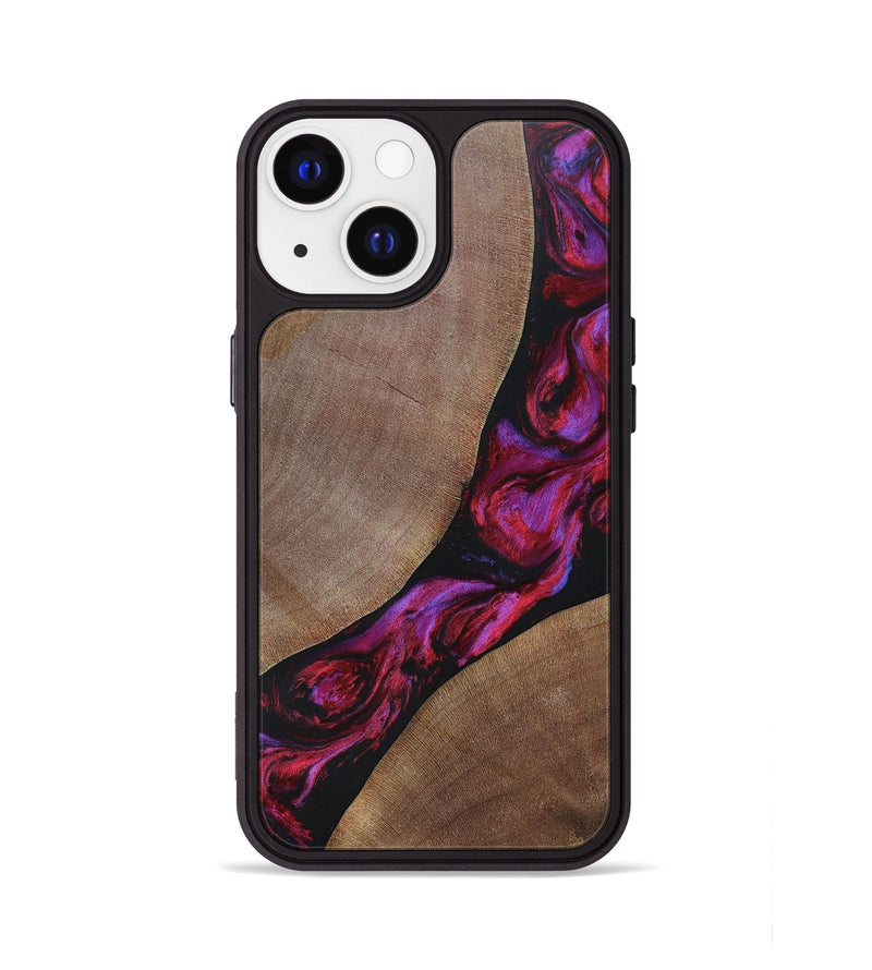iPhone 13 Wood+Resin Phone Case - Joshua (Red, 696552)