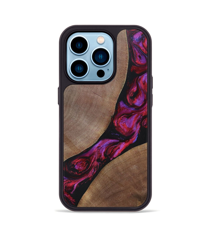 iPhone 14 Pro Wood+Resin Phone Case - Joshua (Red, 696552)