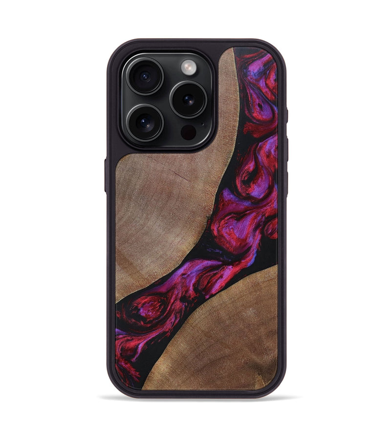 iPhone 15 Pro Wood+Resin Phone Case - Joshua (Red, 696552)