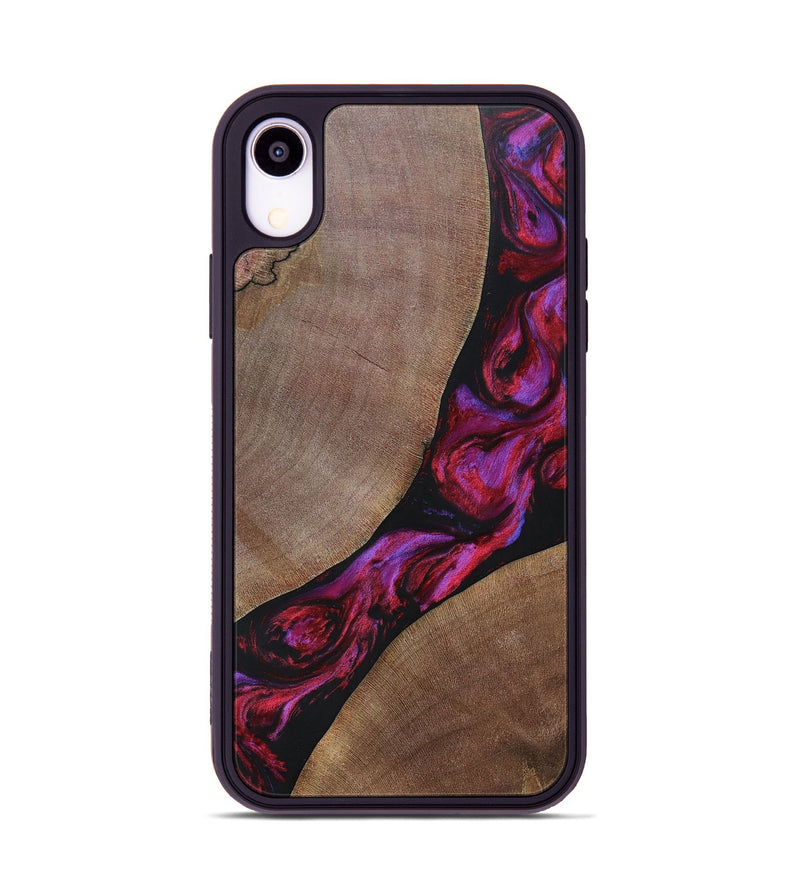 iPhone Xr Wood+Resin Phone Case - Joshua (Red, 696552)