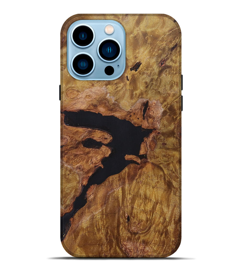 iPhone 14 Pro Max Wood+Resin Live Edge Phone Case - Hayden (Wood Burl, 696567)