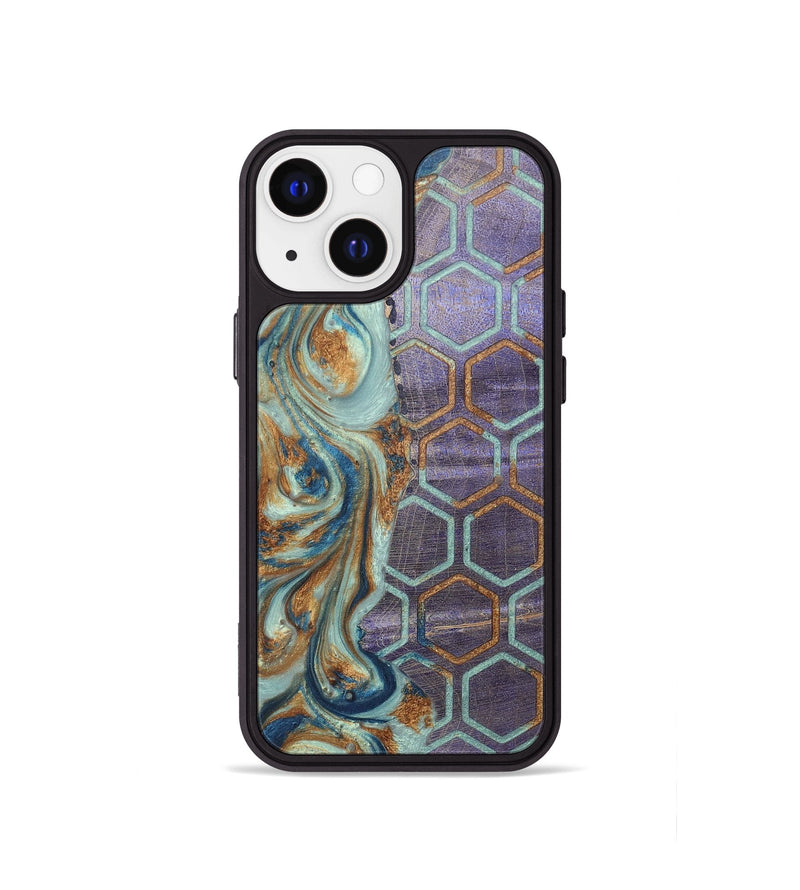iPhone 13 mini Wood+Resin Phone Case - Zander (Pattern, 696594)