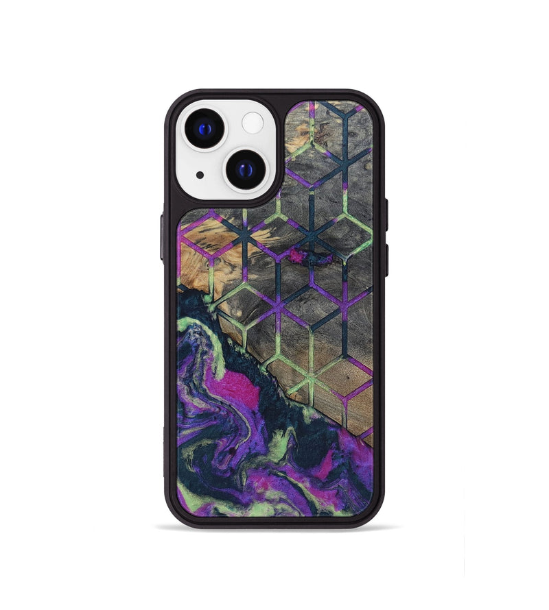 iPhone 13 mini Wood+Resin Phone Case - Bernadette (Pattern, 696619)