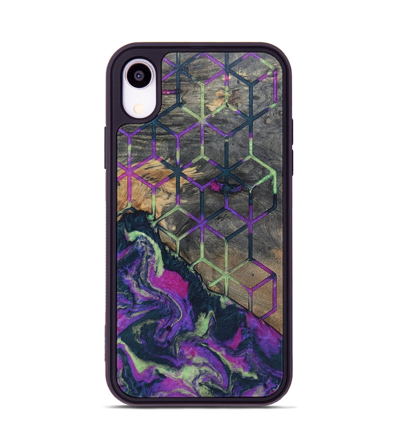 iPhone Xr Wood+Resin Phone Case - Bernadette (Pattern, 696619)