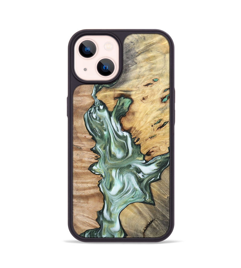 iPhone 14 Wood+Resin Phone Case - Bonita (Mosaic, 696632)