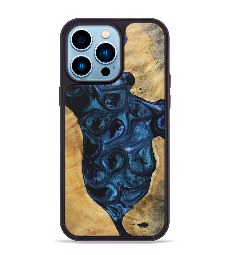 iPhone 14 Pro Max Wood+Resin Phone Case - Trisha (Mosaic, 696644)