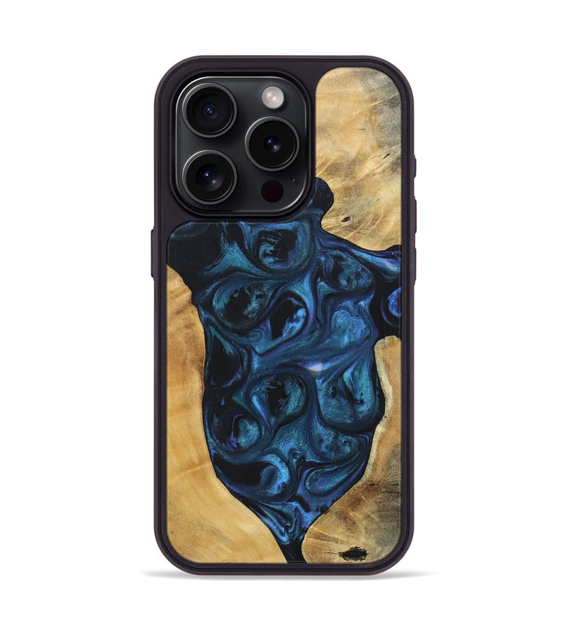 iPhone 15 Pro Wood+Resin Phone Case - Trisha (Mosaic, 696644)