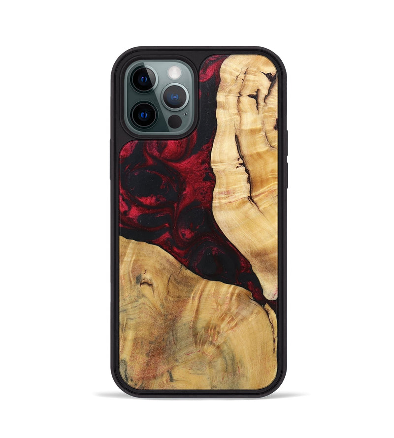 iPhone 12 Pro Wood+Resin Phone Case - Izabella (Red, 696648)