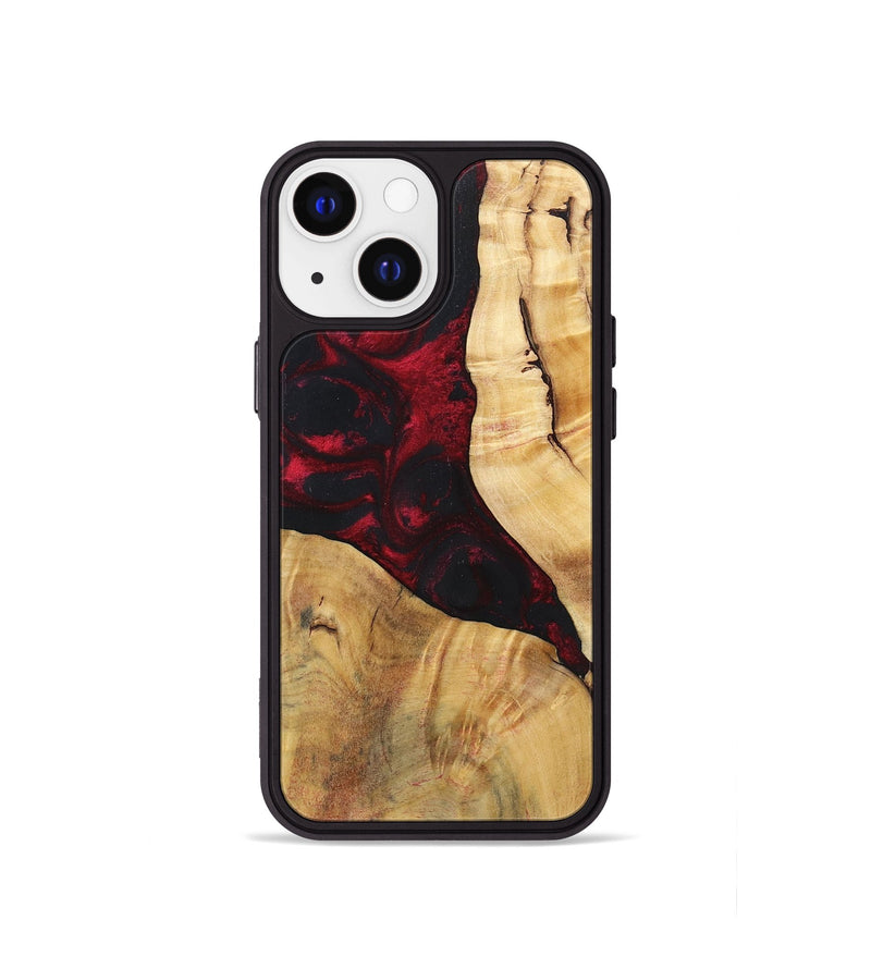 iPhone 13 mini Wood+Resin Phone Case - Izabella (Red, 696648)