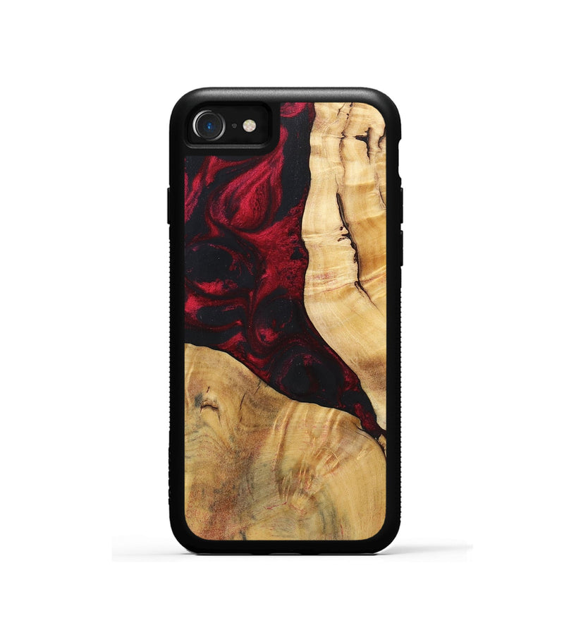iPhone SE Wood+Resin Phone Case - Izabella (Red, 696648)
