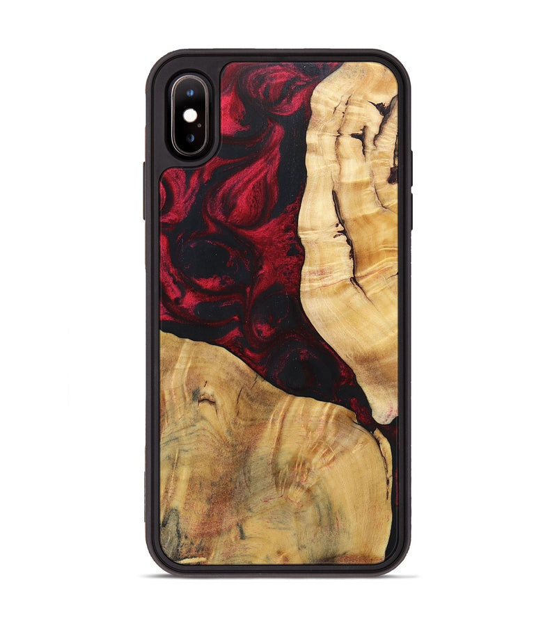 iPhone Xs Max Wood+Resin Phone Case - Izabella (Red, 696648)