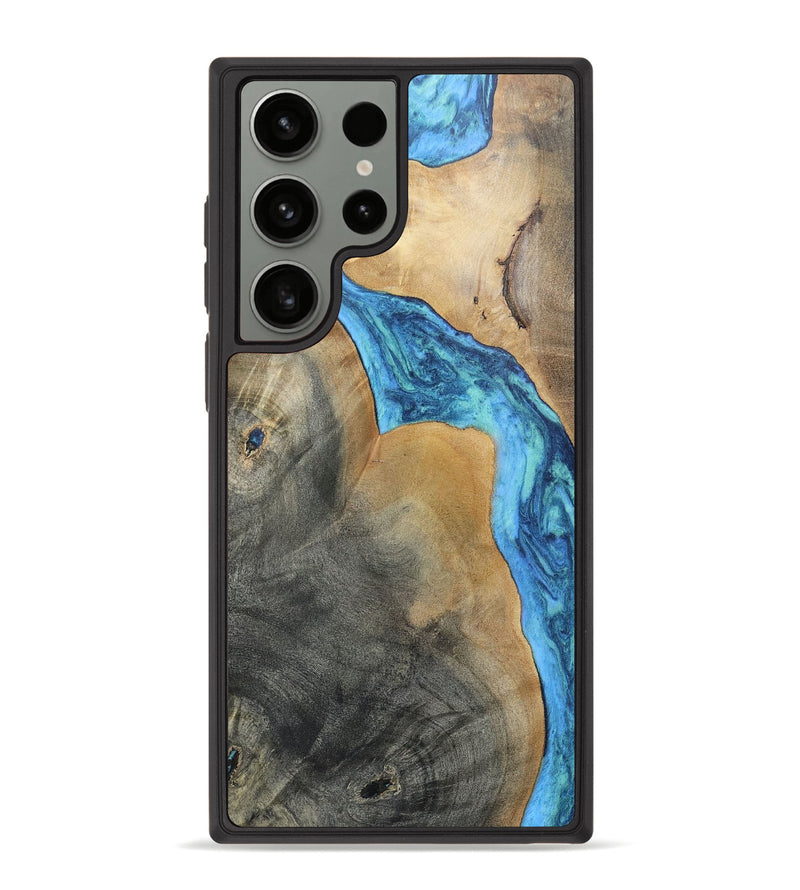 Galaxy S23 Ultra Wood+Resin Phone Case - Kathi (Blue, 696672)