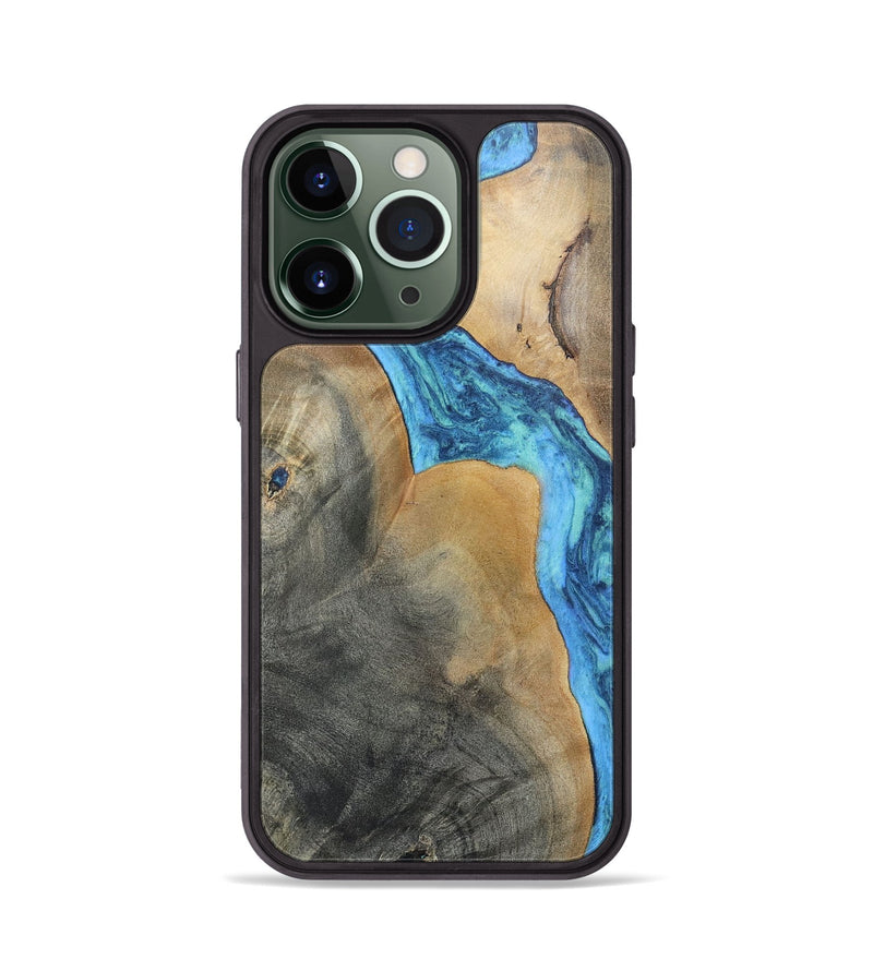 iPhone 13 Pro Wood+Resin Phone Case - Kathi (Blue, 696672)