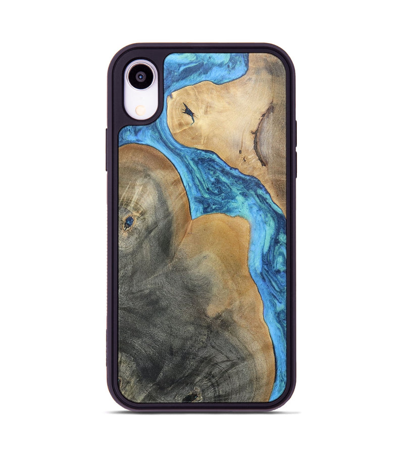 iPhone Xr Wood+Resin Phone Case - Kathi (Blue, 696672)
