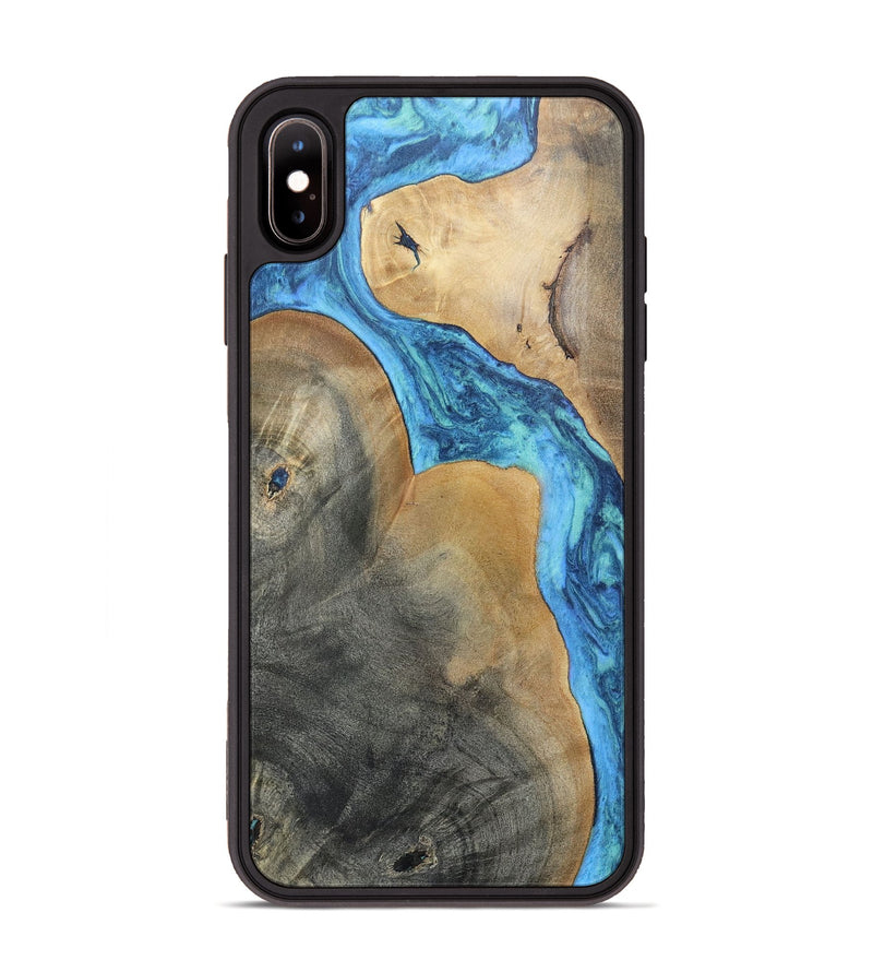 iPhone Xs Max Wood+Resin Phone Case - Kathi (Blue, 696672)