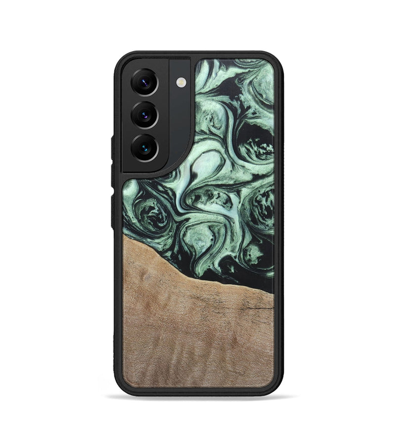 Galaxy S22 Wood+Resin Phone Case - Harry (Green, 696678)