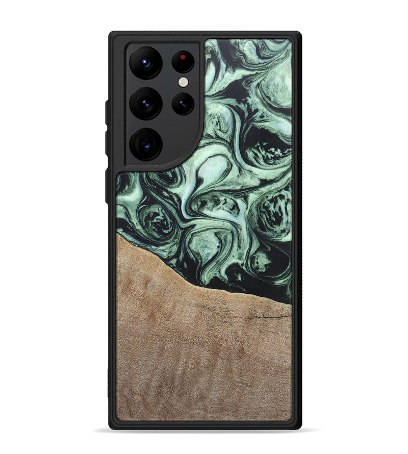 Galaxy S22 Ultra Wood+Resin Phone Case - Harry (Green, 696678)
