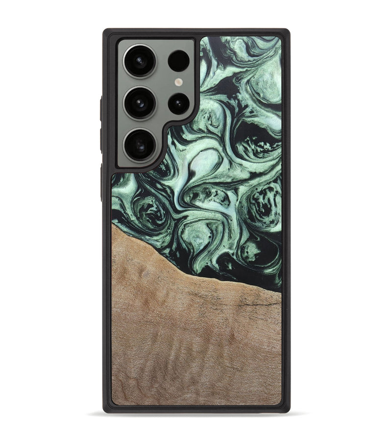 Galaxy S23 Ultra Wood+Resin Phone Case - Harry (Green, 696678)