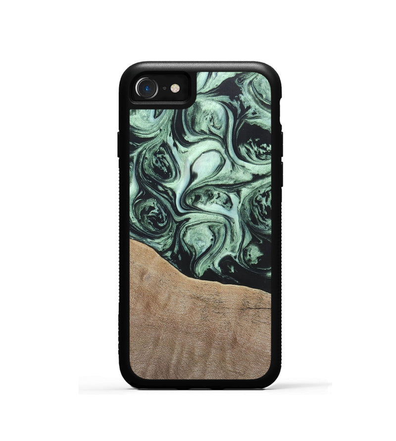 iPhone SE Wood+Resin Phone Case - Harry (Green, 696678)
