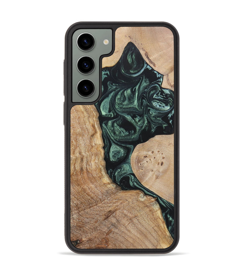 Galaxy S23 Plus Wood+Resin Phone Case - Elyse (Green, 696682)