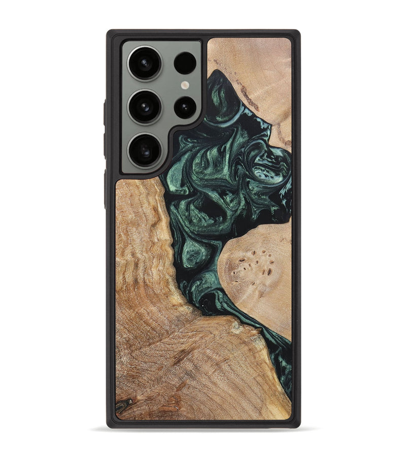 Galaxy S23 Ultra Wood+Resin Phone Case - Elyse (Green, 696682)