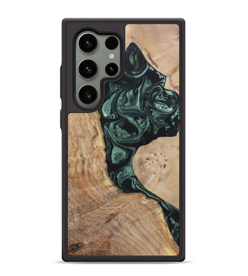 Galaxy S24 Ultra Wood+Resin Phone Case - Elyse (Green, 696682)