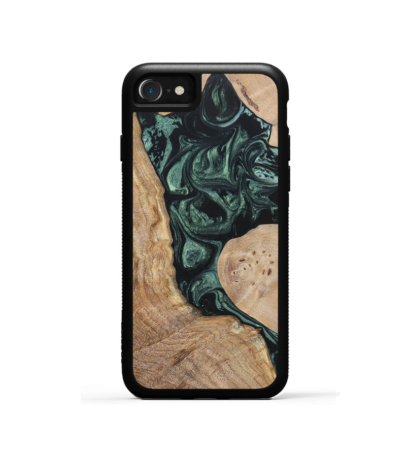 iPhone SE Wood+Resin Phone Case - Elyse (Green, 696682)