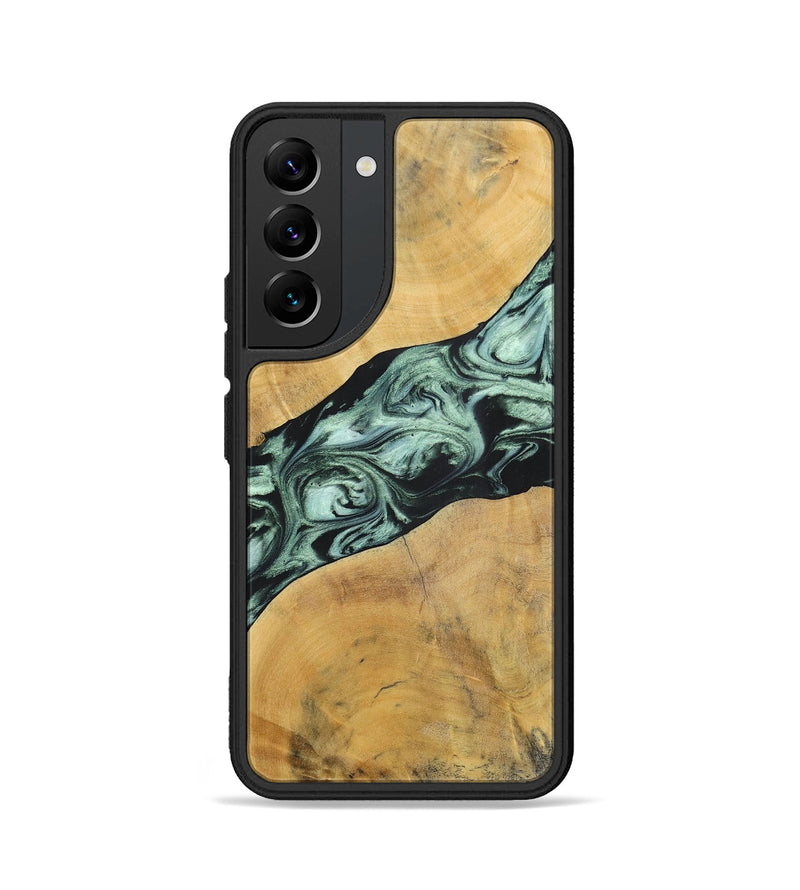 Galaxy S22 Wood+Resin Phone Case - Deloris (Green, 696685)