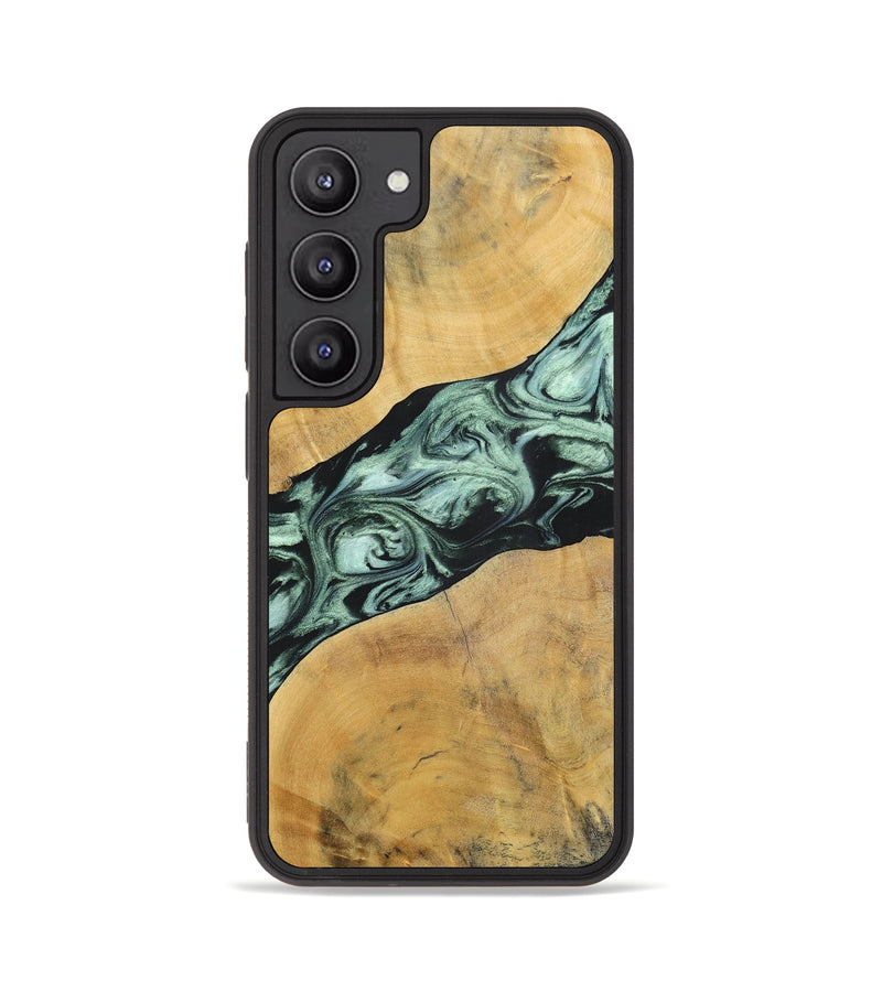 Galaxy S23 Wood+Resin Phone Case - Deloris (Green, 696685)