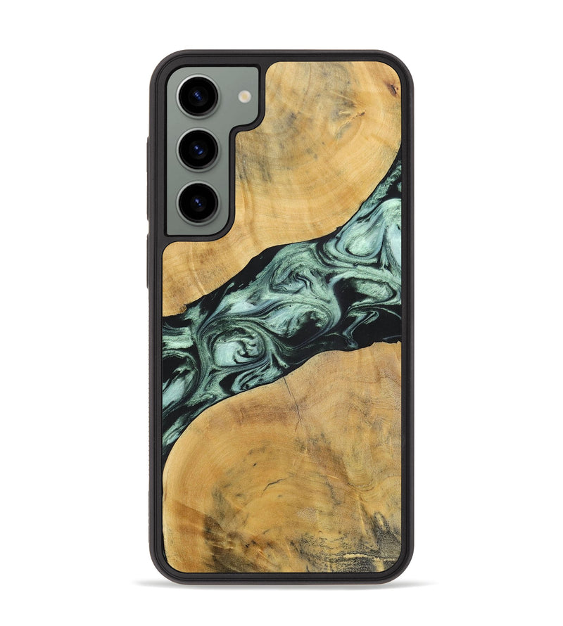 Galaxy S23 Plus Wood+Resin Phone Case - Deloris (Green, 696685)