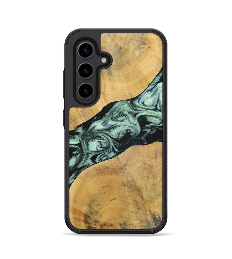 Galaxy S24 Wood+Resin Phone Case - Deloris (Green, 696685)