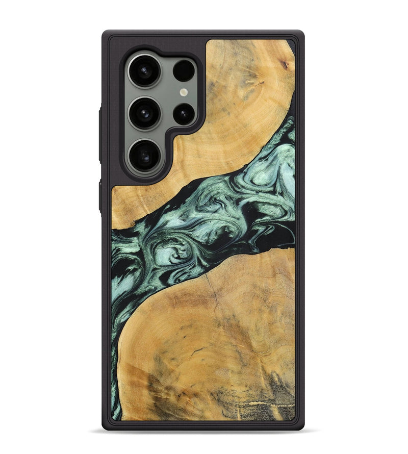 Galaxy S24 Ultra Wood+Resin Phone Case - Deloris (Green, 696685)