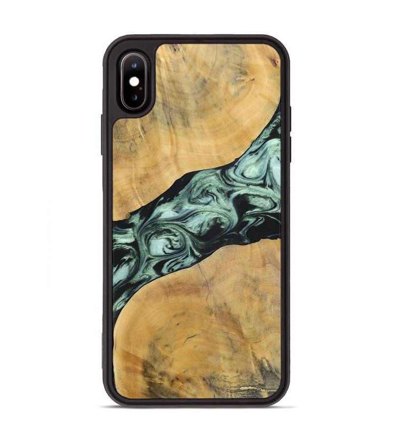 iPhone Xs Max Wood+Resin Phone Case - Deloris (Green, 696685)