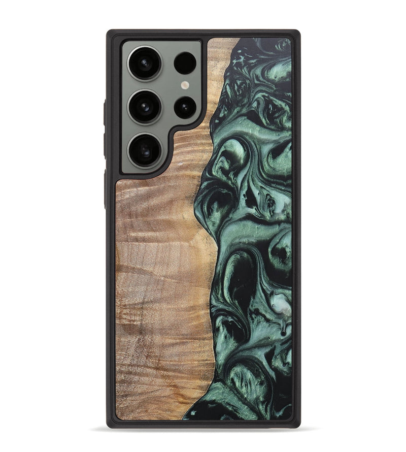 Galaxy S23 Ultra Wood+Resin Phone Case - Jameson (Green, 696688)