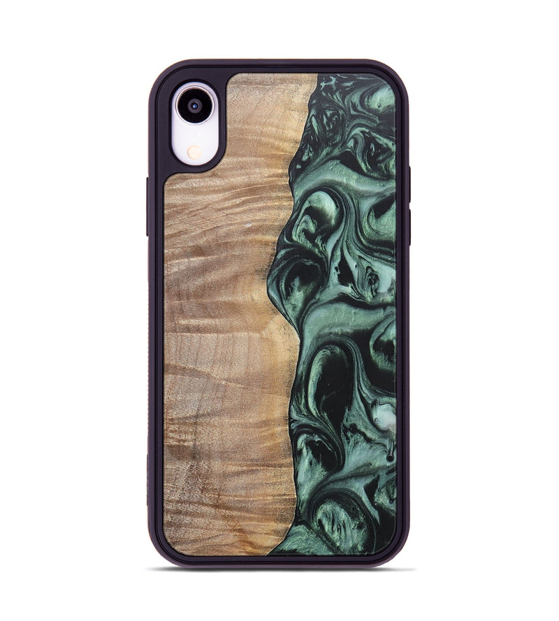 iPhone Xr Wood+Resin Phone Case - Jameson (Green, 696688)
