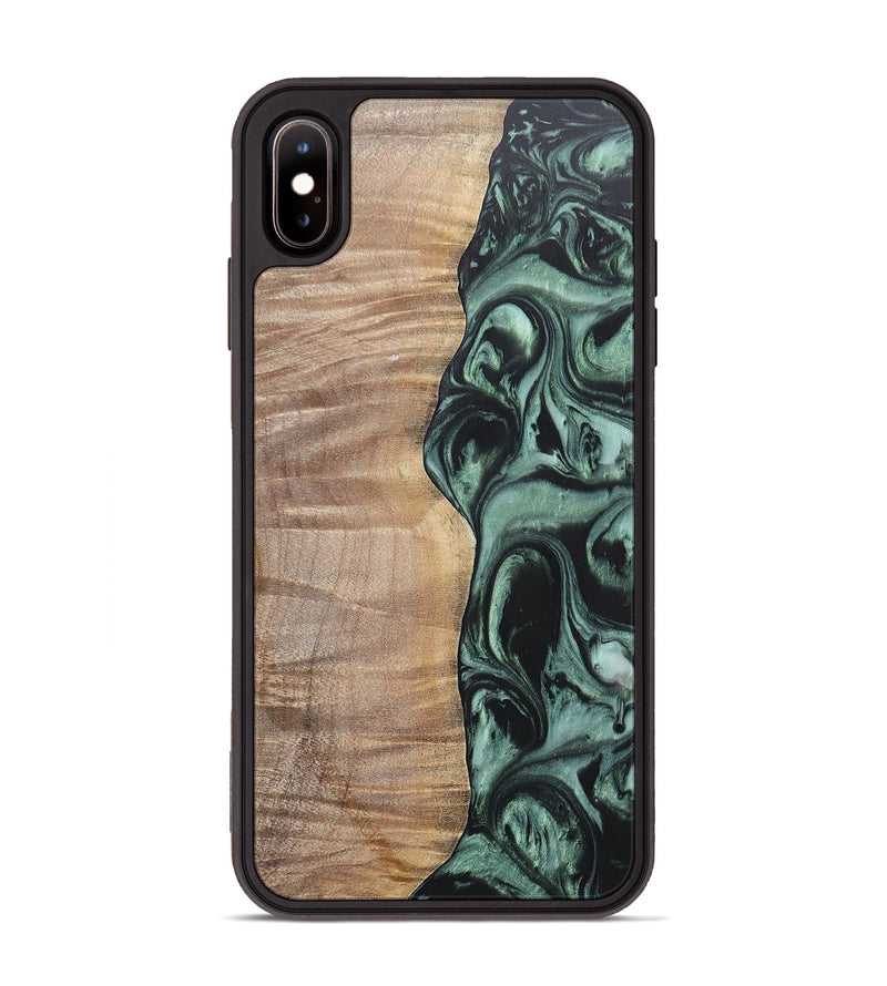 iPhone Xs Max Wood+Resin Phone Case - Jameson (Green, 696688)