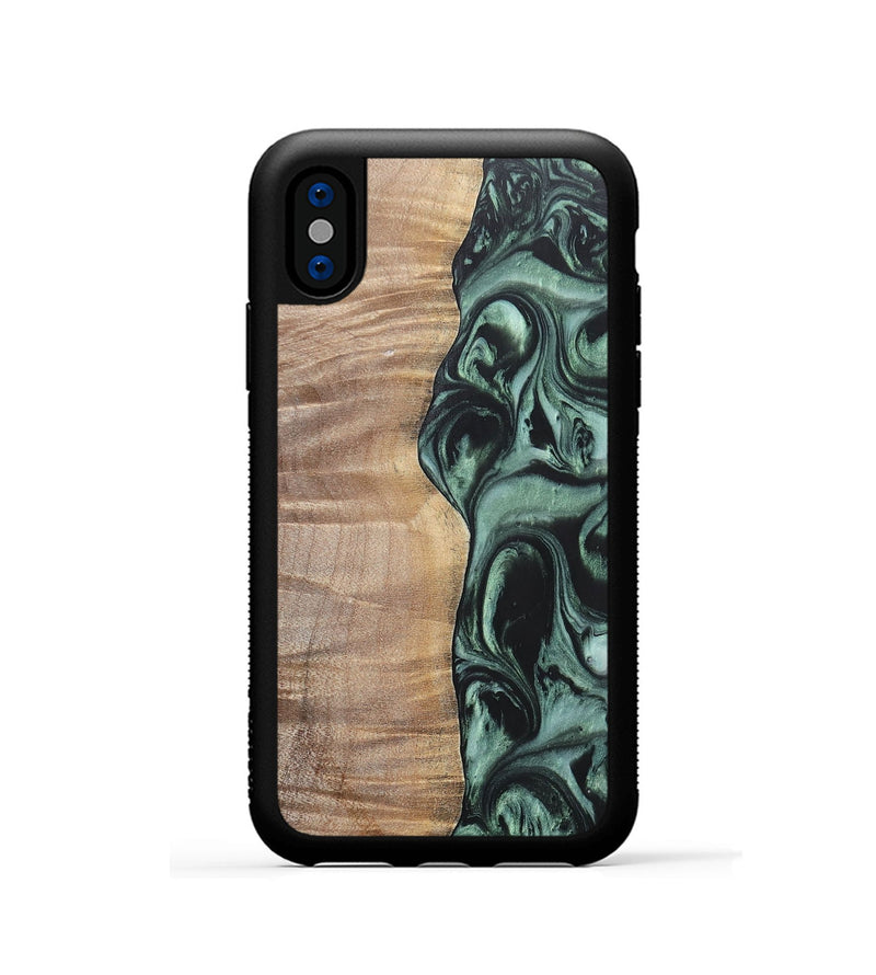 iPhone Xs Wood+Resin Phone Case - Jameson (Green, 696688)