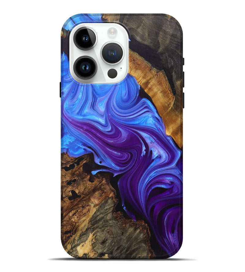 iPhone 15 Pro Max Wood+Resin Live Edge Phone Case - Brent (Purple, 696776)
