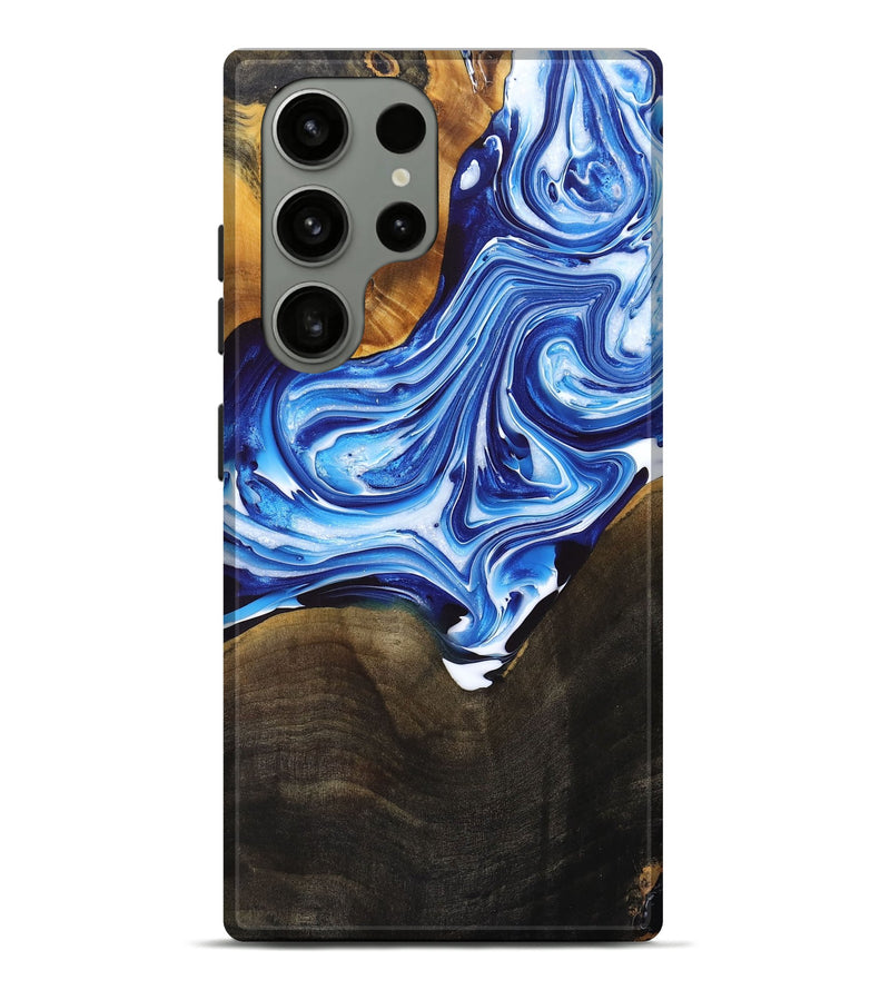Galaxy S23 Ultra Wood+Resin Live Edge Phone Case - Adalyn (Blue, 696779)