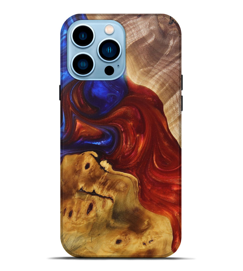 iPhone 14 Pro Max Wood+Resin Live Edge Phone Case - Kendall (Fire & Ice, 696797)