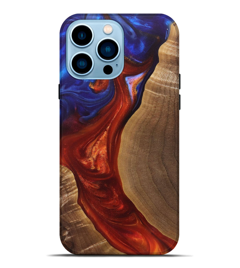 iPhone 14 Pro Max Wood+Resin Live Edge Phone Case - Elisabeth (Fire & Ice, 696798)