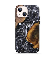 iPhone 13 Wood+Resin Live Edge Phone Case - Bobbie (Black & White, 696803)
