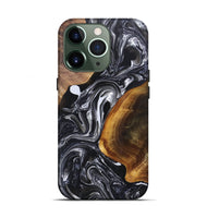 iPhone 13 Pro Wood+Resin Live Edge Phone Case - Bobbie (Black & White, 696803)