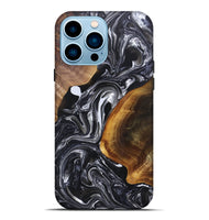 iPhone 14 Pro Max Wood+Resin Live Edge Phone Case - Bobbie (Black & White, 696803)