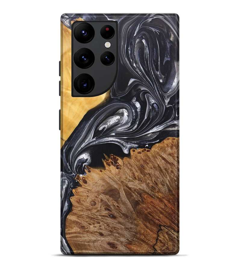 Galaxy S22 Ultra Wood+Resin Live Edge Phone Case - Julissa (Black & White, 696808)